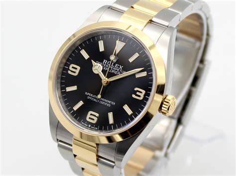 rolex explorer 36mm two tone